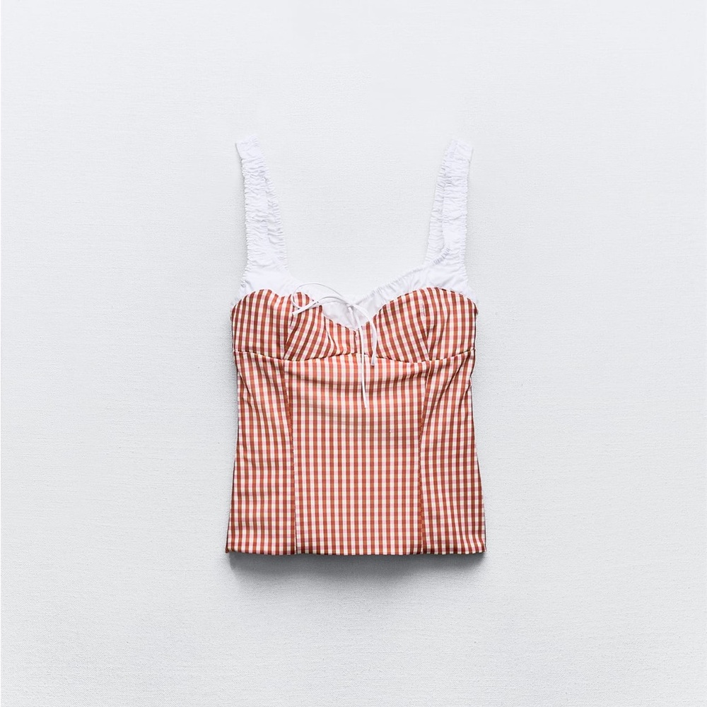 BNWT Gingham Corset-style top